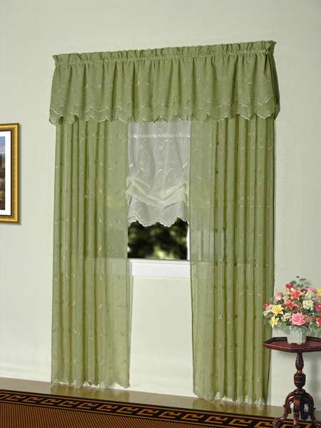 Hathaway Embroidered Semi Sheer Curtains